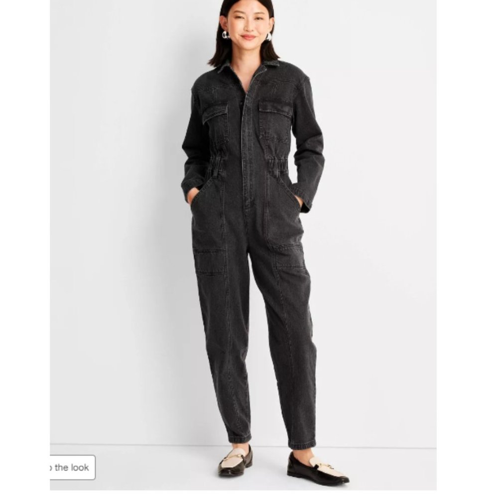 COPY - Gently Used - Women's Long Sleeve Denim Jumpsuit - Universal Thread Size…